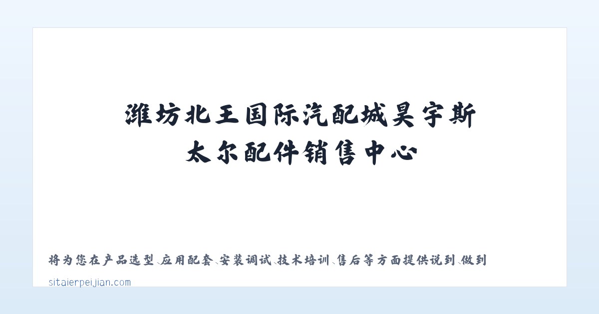 潍坊北王国际汽配城昊宇斯太尔配件销售中心 主图